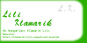 lili klamarik business card